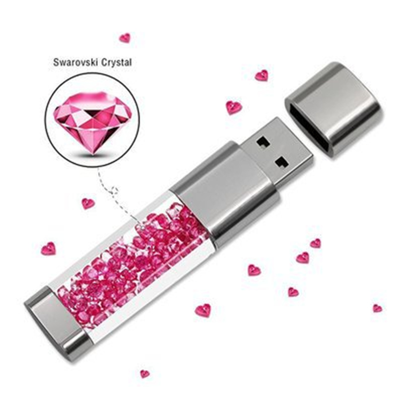 

Fashion Diamond Crystal Usb Flash Drive Metal Pen Drive Bulk 4g 8g 16g 32gb Memory Stick U Disk Pendrive Best Gift 64GB Thumb Drives