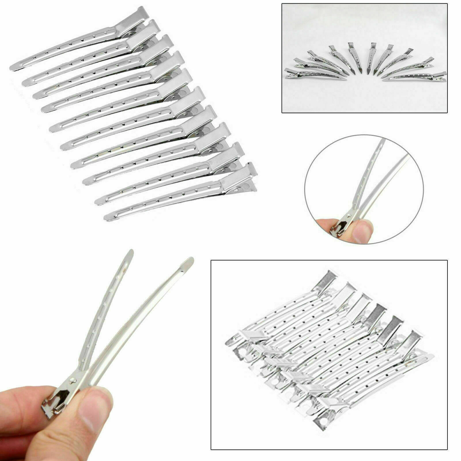 24pcs Hair Sectioning Clips Metal Crocodile Hairdressing Salon Grip Clamps Clip in hair extensions