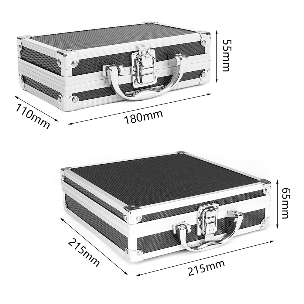 Durable Sponge Inside Portable Sturdy Organiser Hard Carry Practical Storage Aluminum Alloy Tool Box Travel Carry Case