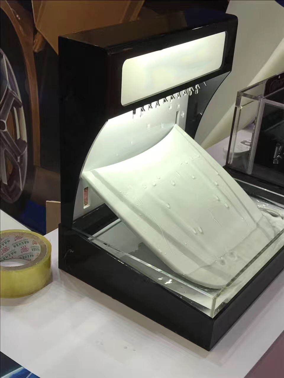 Automotive Water Beading Effect Display Unit, LED Demo Machine to Showcase Hydrophobic Performance of Ceramic Coating, Car Wax & PPF Test MO-621