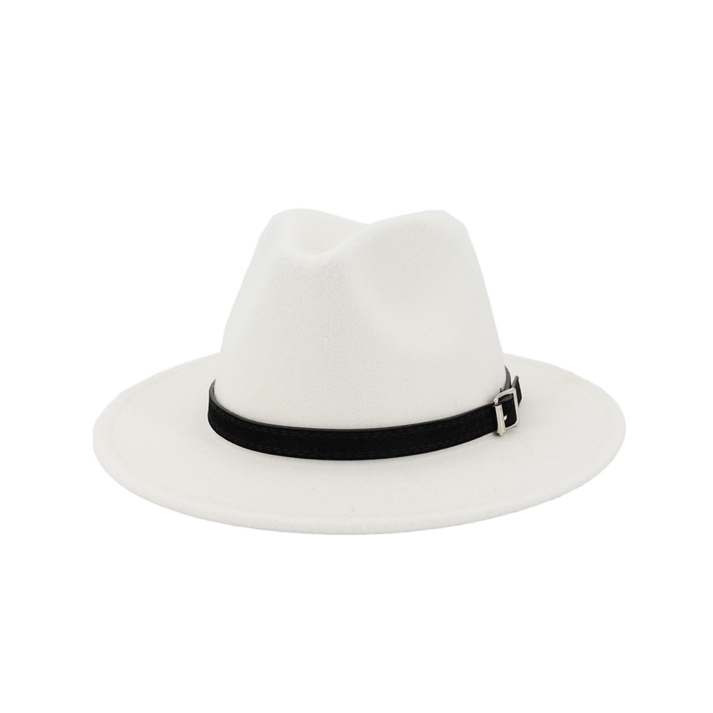 Men Women Wide Brim Wool Felt Fedora Panama Hat with Belt Buckle Jazz Trilby Cap Party Formal Top Hat In White,black,yellow, Blue;gray
Men Women Wide Brim Wool Felt Fedora Panama Hat with Belt Buckle Jazz Trilby Cap Party Formal Top Hat In White,black,yellow, Blue;gray