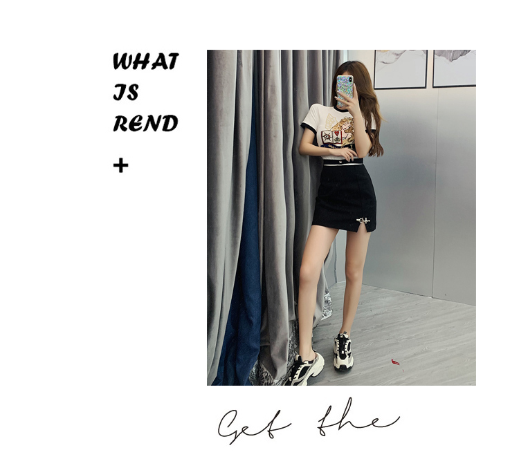 New fashion womens sexy bodycon tunic short sleeve color block cartoon embroidery cotton t-shirt plus size S M L XL