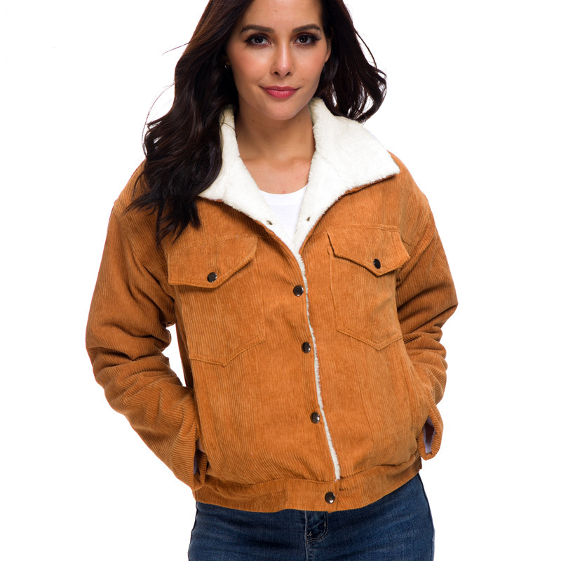 Thick Fur Lined Coats Parkas Fashion Faux Fur Lining Corduroy Bomber Jackets Cute Outwear Women Winter Jacket, Yellow
Thick Fur Lined Coats Parkas Fashion Faux Fur Lining Corduroy Bomber Jackets Cute Outwear Women Winter Jacket, Yellow