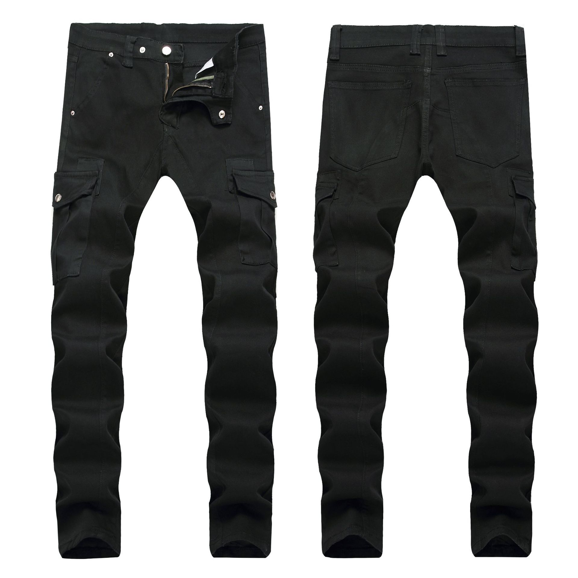 21 Styles Mens Jeans Fold Motorcycle Pants Straight Slim Fit Ripped Hole Washed Fashion Trousers Pencil Pants Street