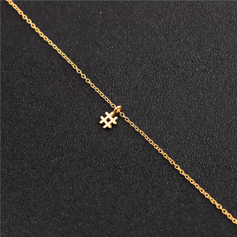 Tiny Initial Alphabet # Hashtag Bracelet Simple Stamped Number Character Symbol Letter Sign Piano Musical Note Bracelets