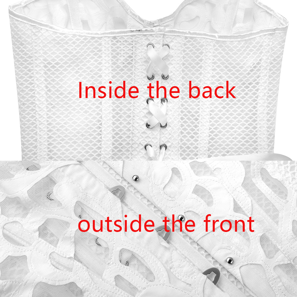 Sexy Mesh Corsets and Bustie Elastic Net Hollow Out Flowers Design Busk Closure Bustier Corset Body Shapewear cincher corselet 8124