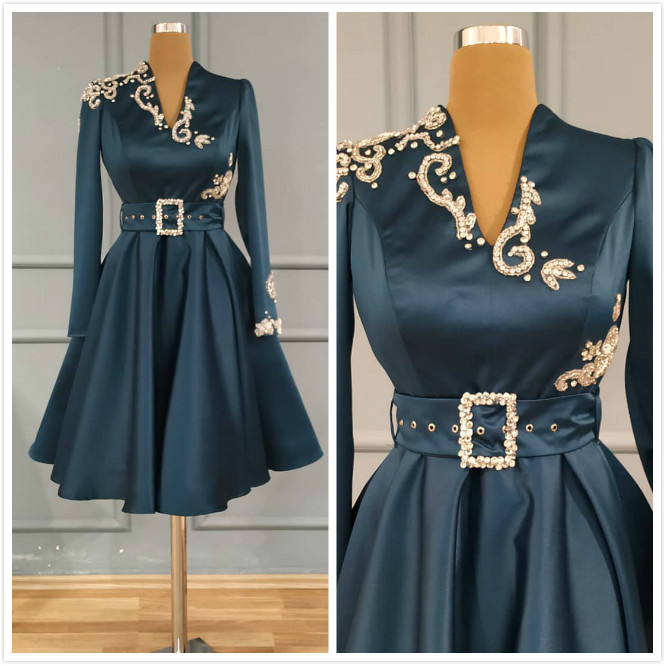 2020 Arabic Aso Ebi Navy Blue Cheap Evening Dresses Pearls Lace Knee Length Prom Dresses Satin Formal Party Second Reception Gowns ZJ306, Pink
2020 Arabic Aso Ebi Navy Blue Cheap Evening Dresses Pearls Lace Knee Length Prom Dresses Satin Formal Party Second Reception Gowns ZJ306, Pink