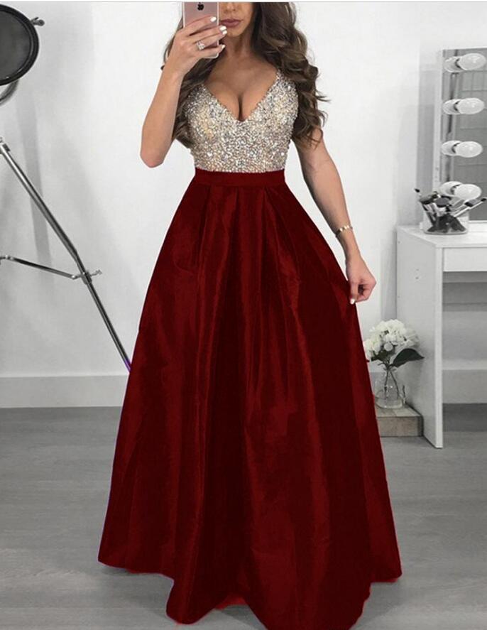 Luxury Beading Prom Dresses Deep V-Neck A Line Floor Length Pleats Formal Party Evening Gowns New Special Occasion Dresses Vestidos Custom, Orange
Luxury Beading Prom Dresses Deep V-Neck A Line Floor Length Pleats Formal Party Evening Gowns New Special Occasion Dresses Vestidos Custom, Orange