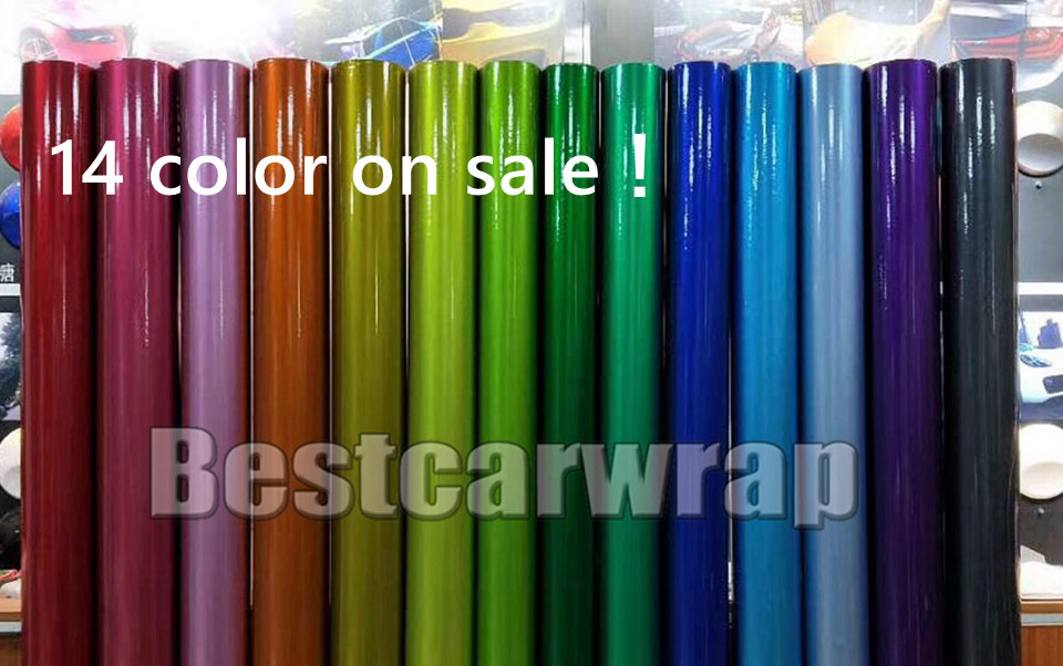 Various Gloss Candy Metallic Vinyl WRAP Whole Car Wrap Covering With Air bubble free Low tack glue 3M quality 1.52x20m/Roll( 5x65ft Roll