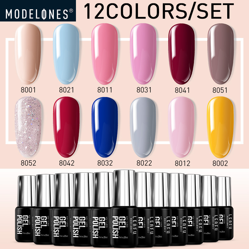 Modelones 12Pcs/Lot Nail Gel Set Soak Off Base Top Nail Polish Long Lasting Pink Color Series UV Art Gel Varnish Kits
Modelones 12Pcs/Lot Nail Gel Set Soak Off Base Top Nail Polish Long Lasting Pink Color Series UV Art Gel Varnish Kits