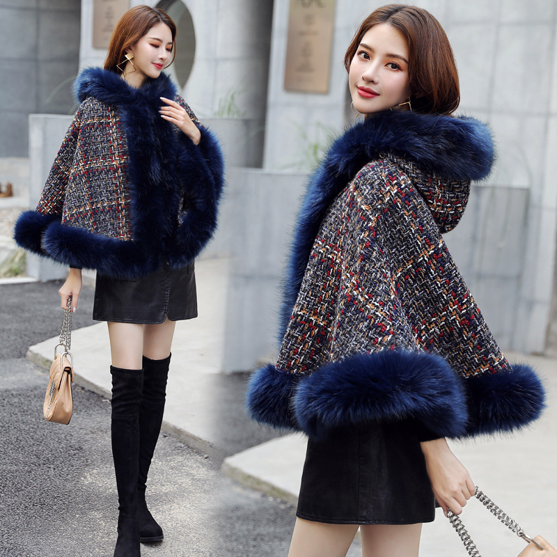 4-color Women's wool outerwear fashion trend comfortable hooded check pattern tippet winter lady's elegant big hem scarf Plaid shawl coat, Red
4-color Women's wool outerwear fashion trend comfortable hooded check pattern tippet winter lady's elegant big hem scarf Plaid shawl coat, Red