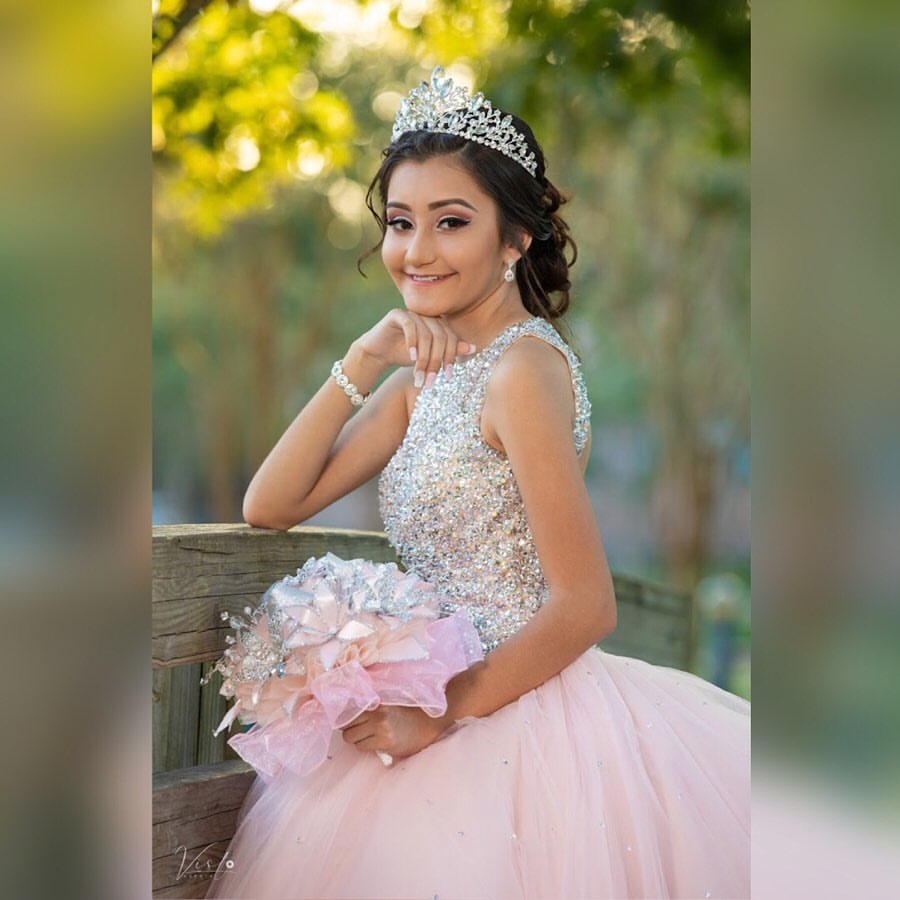 Beaded Crystals Sequins Quinceanera Prom Dresses Pink Sexy Pink Backless Tulle Cheap Ball Gown Evening Party Sweet 16 Dress