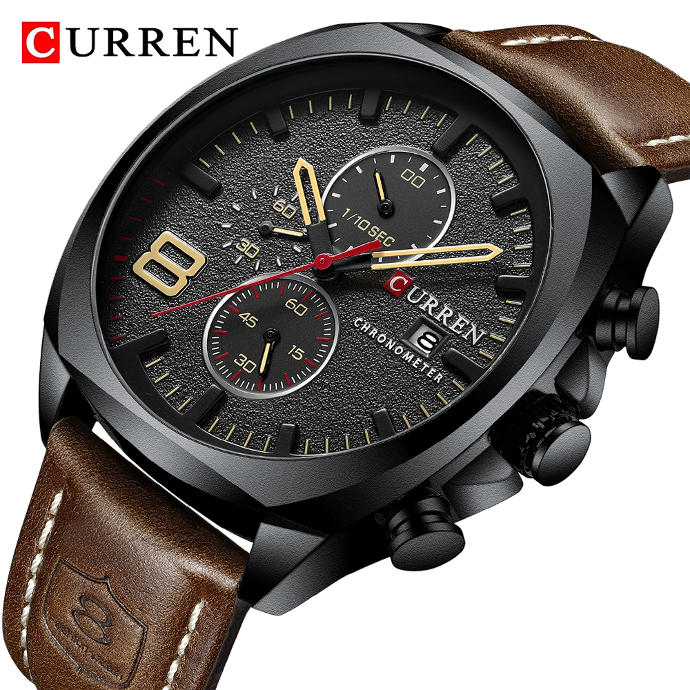 CURREN Men Watch Top Brand Men Chronograph Leather Automatic Date Quartz Watches Waterproof Sports Wrist Watch Relogio Masculino, Slivery;brown
CURREN Men Watch Top Brand Men Chronograph Leather Automatic Date Quartz Watches Waterproof Sports Wrist Watch Relogio Masculino, Slivery;brown