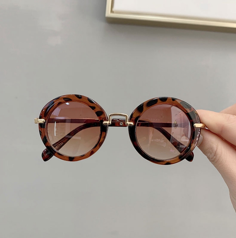 Sunglasses Retro Goggle Round Girls Eyeglasses Children Beach Sun Glasses Summer Kids Accessories Leopard Flower 6 Colors DHW3432 Z260305
