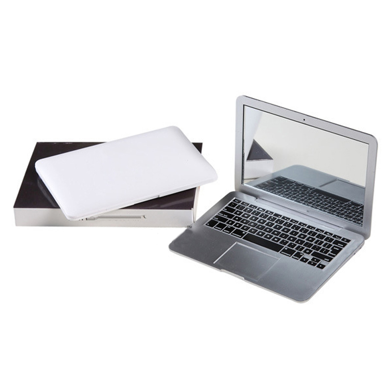 Cute Makeup Mini Pocket Laptop Style Clear Glass Women Cosmetic Beauty Mirror Fashion Notebook Form Makeup Mirror Book