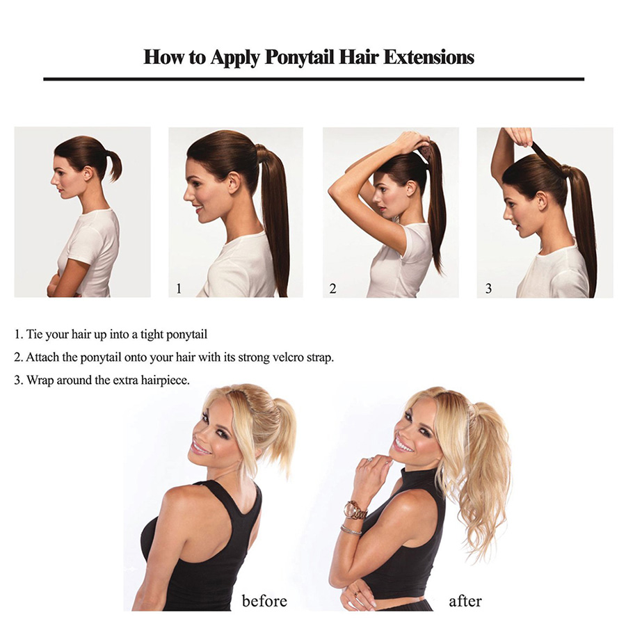 9A Grade Straight Ponytail Hair Extensions 100% Real Virgin Brazilian Remy Human Hair Peruvian Malaysian Indian Clip In Hair Extension 120g