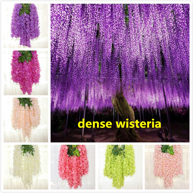 110cm dense wisteria flower artificial silk flower vine elegant wisteria vine rattan for wedding garden home parties decoration, As picture
110cm dense wisteria flower artificial silk flower vine elegant wisteria vine rattan for wedding garden home parties decoration, As picture