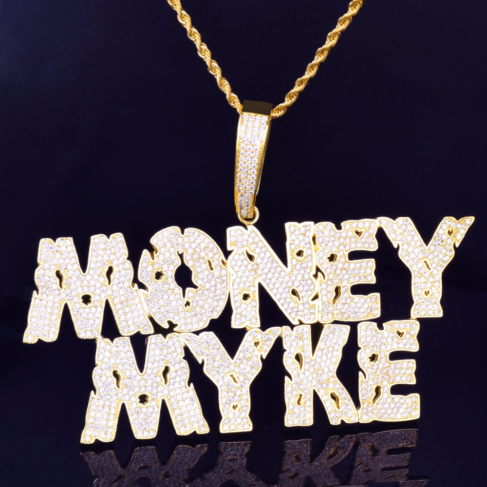 Men's Custom Name Hollowing Letters Pendant Necklace Free Chain Ice Out Cubic Zircon Gold Silver Bling Zirconia Hip Hop Jewelry
Men's Custom Name Hollowing Letters Pendant Necklace Free Chain Ice Out Cubic Zircon Gold Silver Bling Zirconia Hip Hop Jewelry