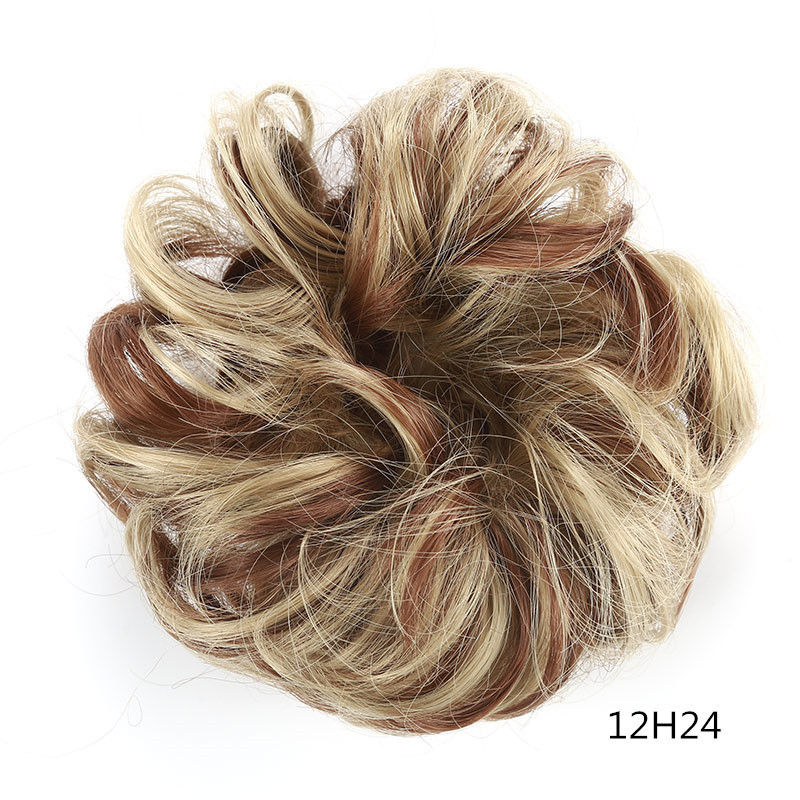 Oubeca Synthetic Flexible Hair Buns topknot Curly Scrunchy Chignon Elastic Messy Wavy Scrunchies Wrap For Ponytail Extensions For Women