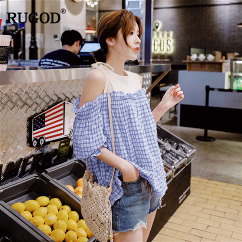 RUGOD 2019 summer women shirts splice white lattice short creased sleeves slim casual sweet korean style fashion chemise femme, Black
RUGOD 2019 summer women shirts splice white lattice short creased sleeves slim casual sweet korean style fashion chemise femme, Black