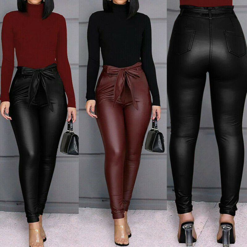Sexy Women Pu Leather Pants Leggings Ladies Skinny Gothic Punk Pant Trousers High Waist Solid Sexy Skinny Pants
Sexy Women Pu Leather Pants Leggings Ladies Skinny Gothic Punk Pant Trousers High Waist Solid Sexy Skinny Pants