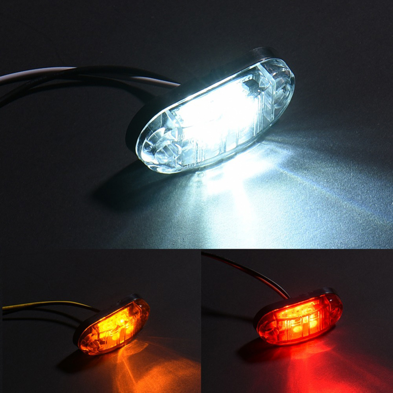 Car LED Side Marker Brake Signal Lamp For Auto Truck Trailers 12/24V Waterproof Turn Light White Yellow Red