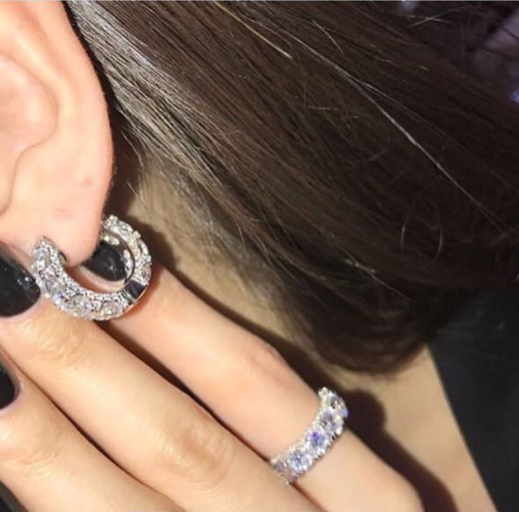 Fashion- New Multi Layer Cubic Zircon Micro Paved Full CZ Hoop Earrings for Women Korean jewelry 925 Sterling Silver Jewelry