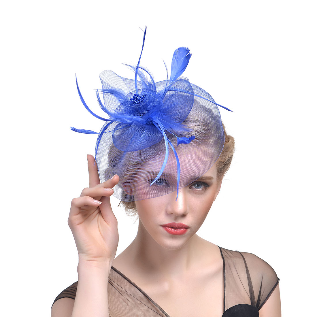 Bridal hats Feather Fascinator Hair Bridal Birdcage Veil Hat Wedding Hats Fascinators Cheap Femin Hair Flowers For Wedding Party