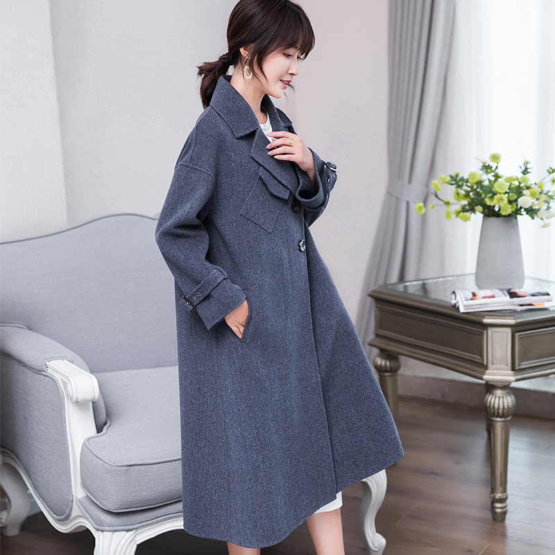 New Women Double-sided Wool Coat 2020 Korean Style Ladies Long Wool Coats Autumn Winter Female Jacket 38039 WYQ3787, Denim blue
New Women Double-sided Wool Coat 2020 Korean Style Ladies Long Wool Coats Autumn Winter Female Jacket 38039 WYQ3787, Denim blue