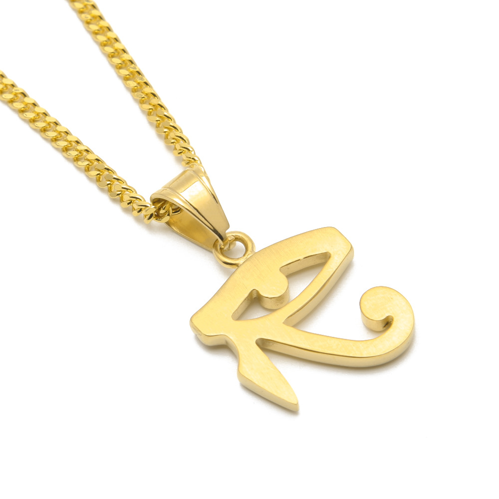 316L Stainless Steel Gold Color Egyptian The Eye Of Horus Pendant Necklace Hip Hop Wedjat Eye Necklaces For Unisex Jewelry9286130