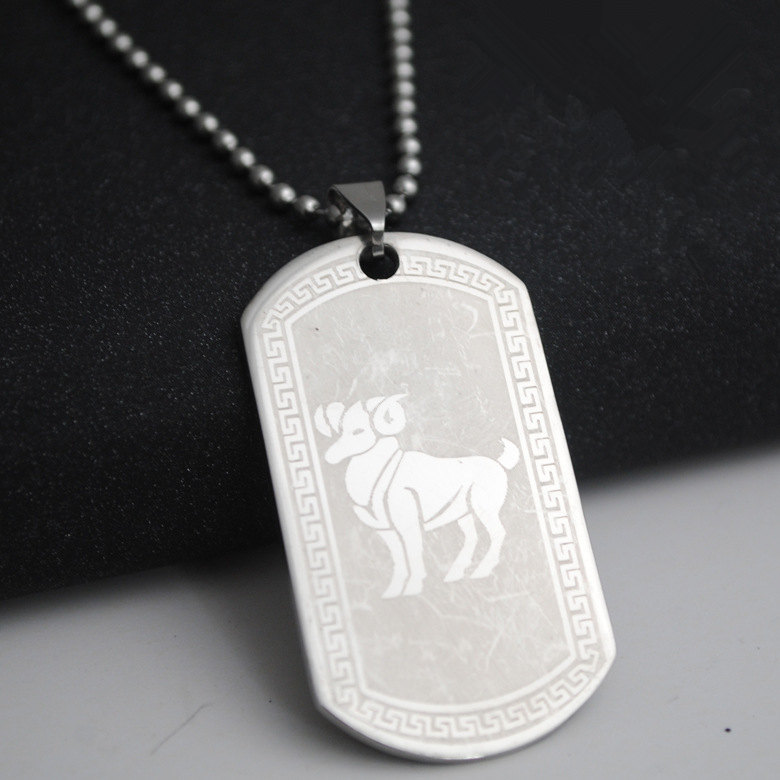 All stainless steel 12 twelve constellation logo necklace 12 Zodiac symbol amulet necklace Korean lucky 12 constellation symbol necklace
