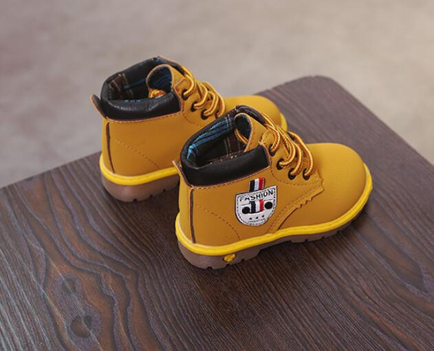 Kids Baby Martin boots Autumn winter childrens shoes High Outdoor Sneakers Leather Boys girl Baby snow boots size 21-30