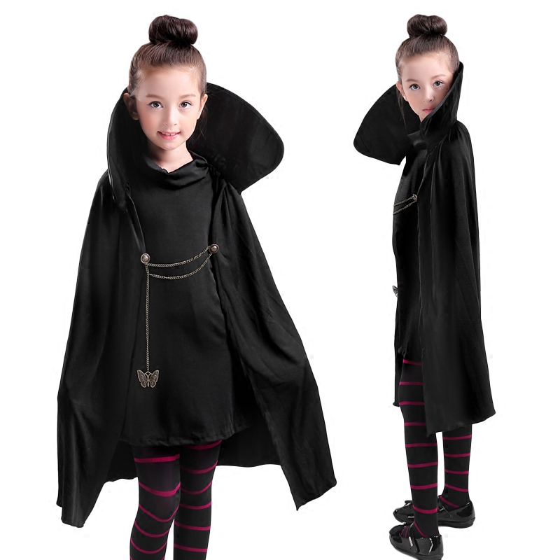 Cartoon Hotel Transylvania Mavis Cosplay Costume Fancy Girls Black Cape Coat wig With T-shirt pants Halloween Carnival Costume от DHgate WW