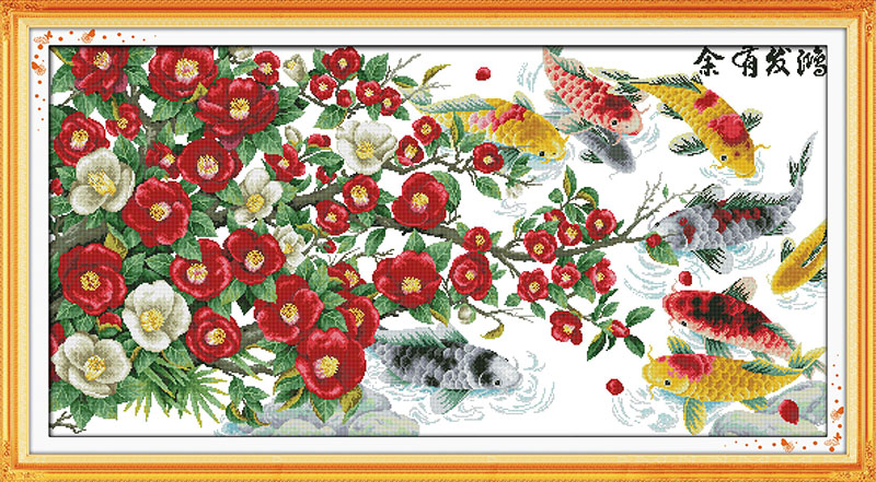Flowers and fishes beautiful decor paintings ,Handmade Cross Stitch Embroidery Needlework sets counted print on canvas DMC 14CT /11CT
Flowers and fishes beautiful decor paintings ,Handmade Cross Stitch Embroidery Needlework sets counted print on canvas DMC 14CT /11CT