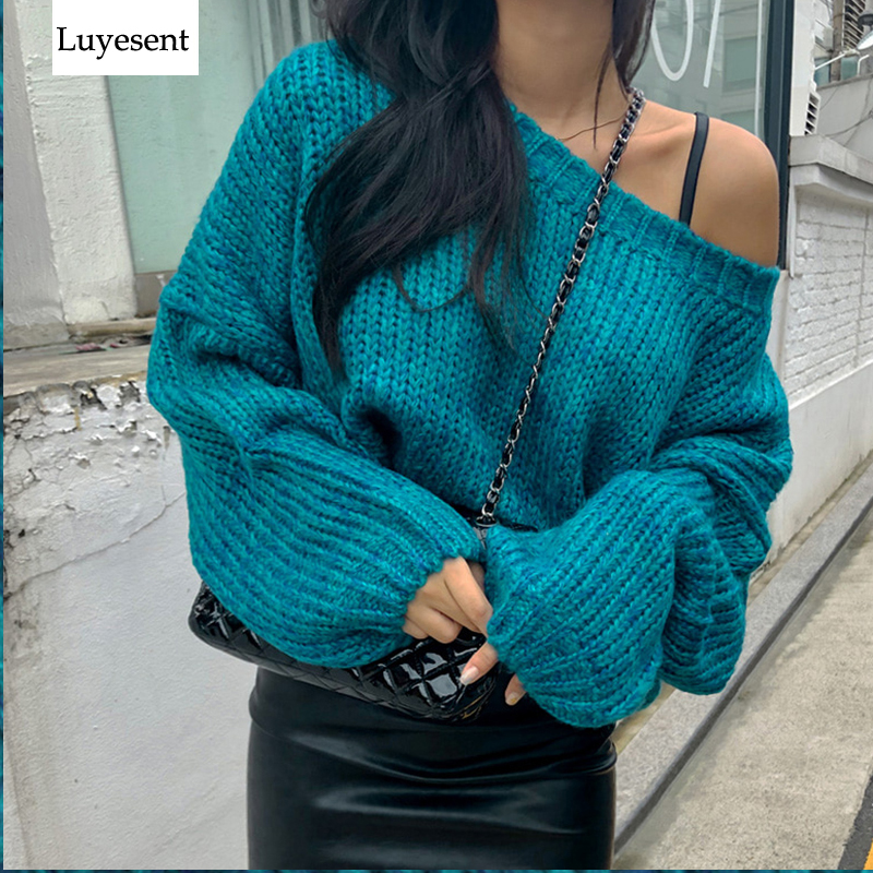Slash Neck Women Pullover Sweater 2019 Lady Blue Lantern Long Sleeve Off Shoulder Knit Top Autumn Korean Sexy Retro Warm Jumpers, White;black
Slash Neck Women Pullover Sweater 2019 Lady Blue Lantern Long Sleeve Off Shoulder Knit Top Autumn Korean Sexy Retro Warm Jumpers, White;black