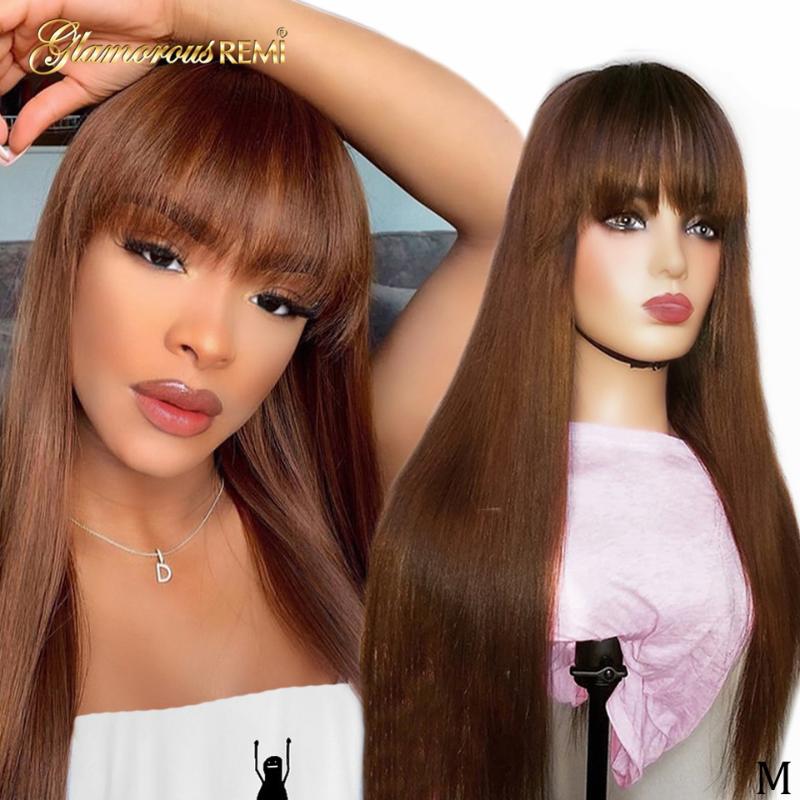 Brazilian Straight Lace Front Wigs With Bangs 150% Density 13x6 Human Remy Hair For Woman #4 Pre Plucked Glueless Lace Front Wig, 13x4 lace front wig
Brazilian Straight Lace Front Wigs With Bangs 150% Density 13x6 Human Remy Hair For Woman #4 Pre Plucked Glueless Lace Front Wig, 13x4 lace front wig