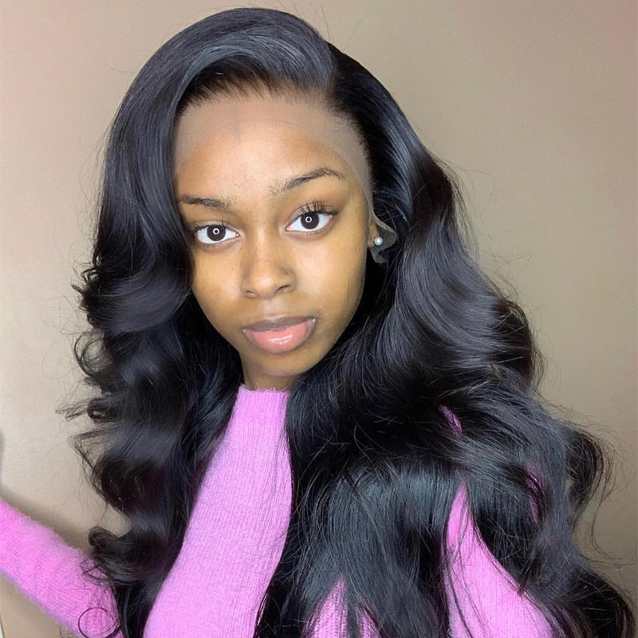 HD lace frontal human hair wig body wave brazilian short long full wavy lace front wigs for black women loose wave wig