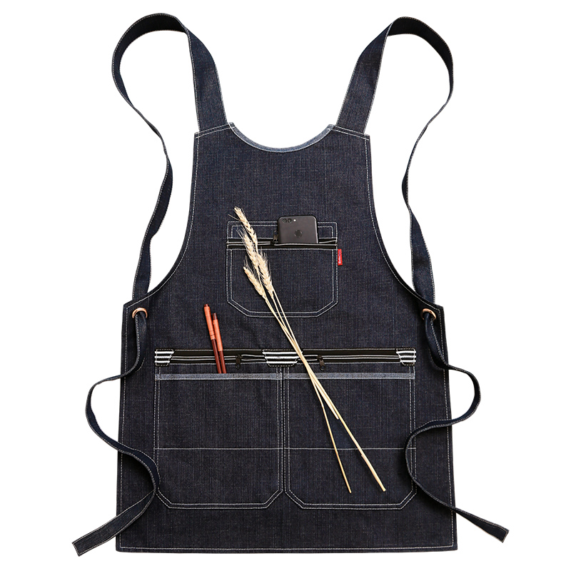 Apron denim Korean fashion wear-resistant men and women overalls personalized shop barber gown
Apron denim Korean fashion wear-resistant men and women overalls personalized shop barber gown