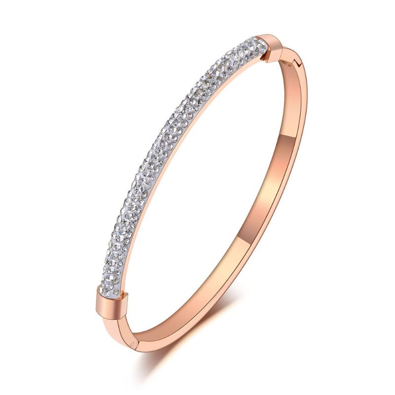 Sparkling Full Clay Crystal Stainless Steel Bangles Bracelets For Women Girls Rose Gold Jewelry B19065
Sparkling Full Clay Crystal Stainless Steel Bangles Bracelets For Women Girls Rose Gold Jewelry B19065