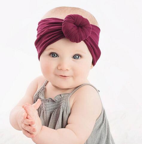 INS Cute 21 Colors Baby Girl Turban Nylon Headband fashion soft Candy Color Bohemia Girl Infant Hair Accessories Headband