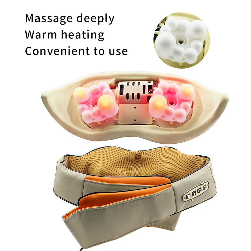 U Shape Massager Electrical Shiatsu Back Shoulder Neck Massager Multifunctional Shawl Infrared Heated Kneading Car/Home Massage LY191203