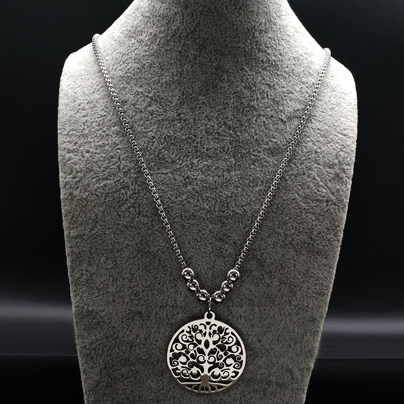 2020 New Tree of life Necklaces Round Long Stainless Steel Chocker Necklace Women Jewlery Silver Color Jewelry colgante N18051
2020 New Tree of life Necklaces Round Long Stainless Steel Chocker Necklace Women Jewlery Silver Color Jewelry colgante N18051