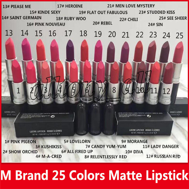 Lip Makeup Matte Lipstick Batom Fosco Rouge 3g Sexy Luster Frost lips Lipsticks Cosmetics 25 colors, Mixed color
Lip Makeup Matte Lipstick Batom Fosco Rouge 3g Sexy Luster Frost lips Lipsticks Cosmetics 25 colors, Mixed color