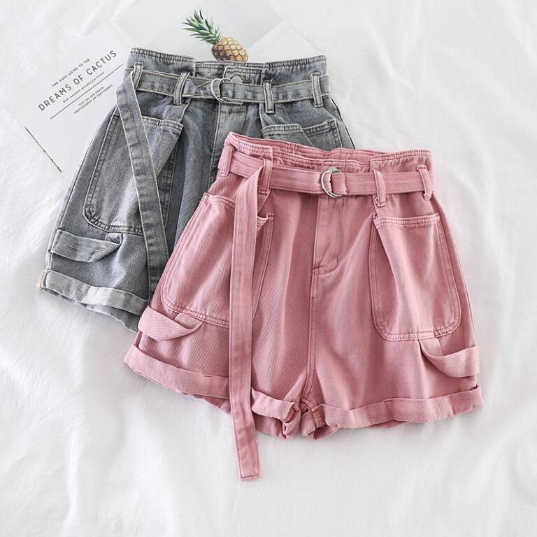 Denim Shorts Women 2020 Spring Summer Wide Leg Shorts With Belt Casual Pink White Jean High Waist Women p667
Denim Shorts Women 2020 Spring Summer Wide Leg Shorts With Belt Casual Pink White Jean High Waist Women p667