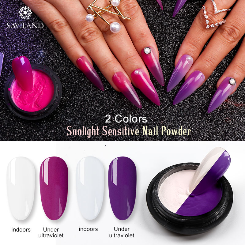 SAVILAND Sunlight Sensitive Nail Powder Newest Summer Style Sun Chameleon UV Light Long Lasting DIY Nail Art Decoration Tools
SAVILAND Sunlight Sensitive Nail Powder Newest Summer Style Sun Chameleon UV Light Long Lasting DIY Nail Art Decoration Tools