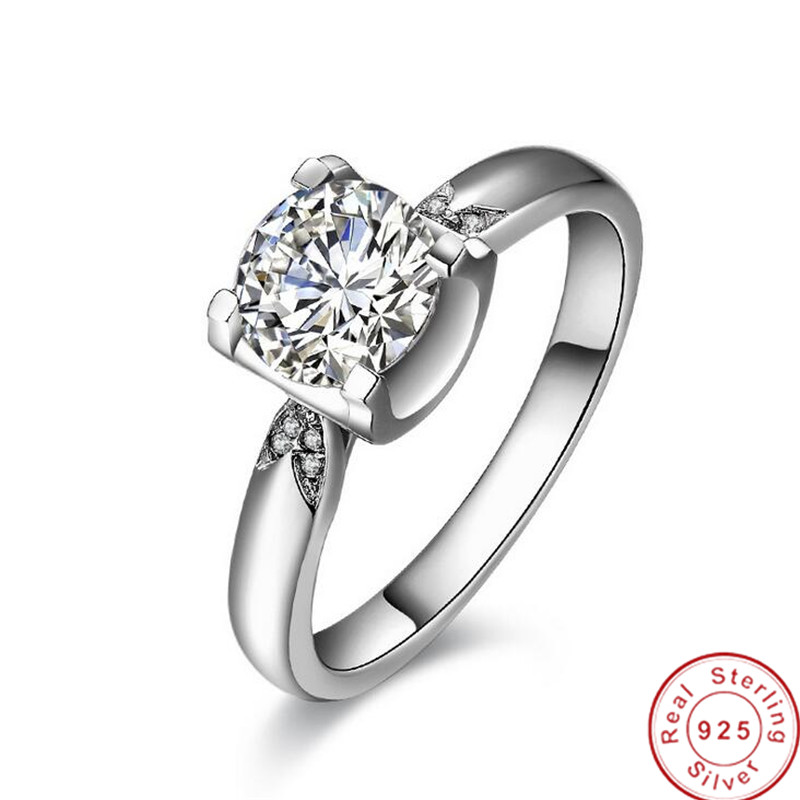 Victoria Wieck Luxury Jewelry Real 925 Sterling Silver Round Cut White Topaz CZ Diamond Gemstones Women Wedding Engagement Band Ring Gift