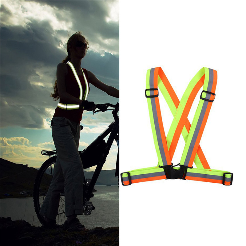 Reflective vest seat belt for night traffic safety elastic webbing night running reflective clothing motorcycle safety