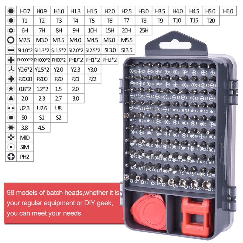 115 in 1 Cell Phone Repairing Tools Bag Disassemble Screwdriver Set Toolkit for Various mobile phones Laptop PC7585785
