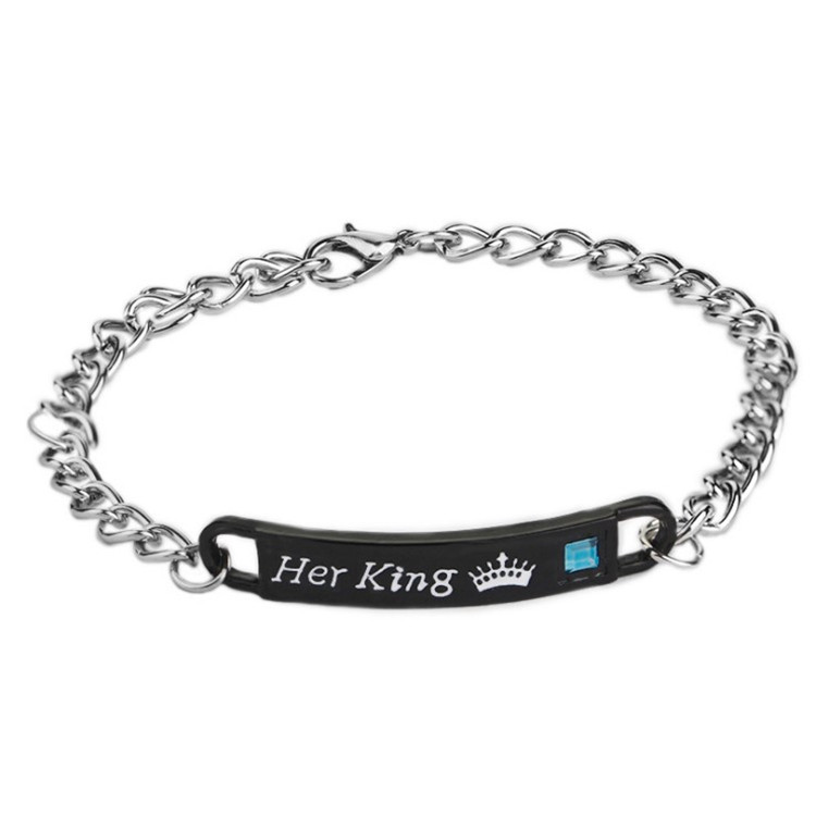 Wholesale- models European and American letters diamond bracelet His Quee Her King couple bracelet temperament wild
Wholesale- models European and American letters diamond bracelet His Quee Her King couple bracelet temperament wild