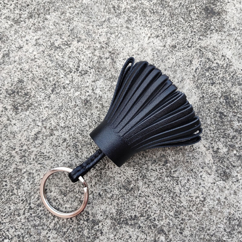 Genuine Lambskin Real Leather Tassel Keychain For Keys Car Key Chain Key Ring Women Bag Charm Pendant Girls